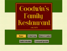 Tablet Screenshot of goodwinsfamilyrestaurant.com